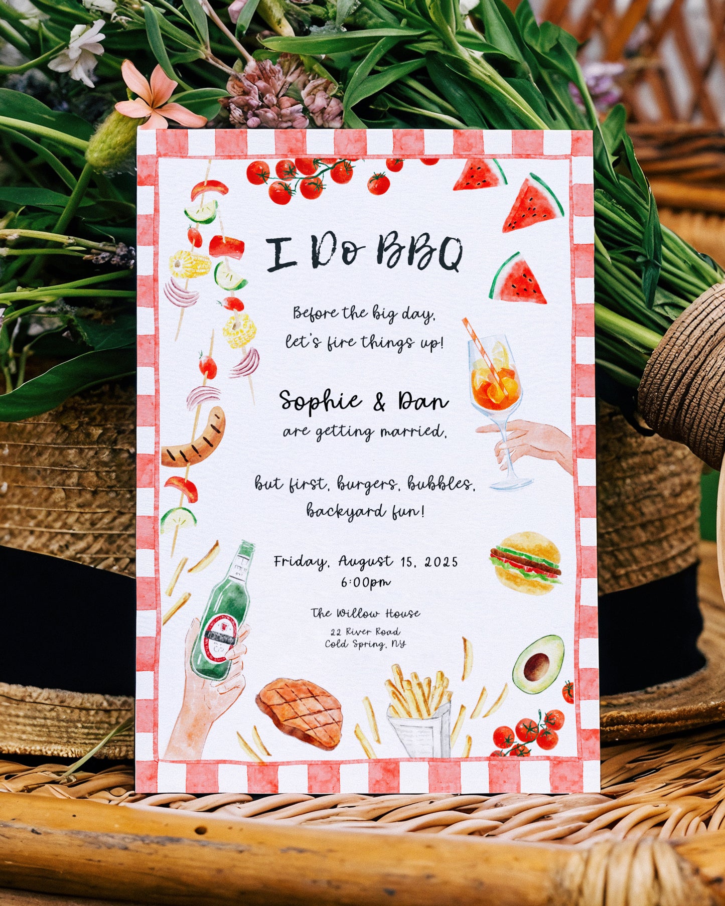 Invito "I Do BBQ" | Invito di Compleanno BBQ | Modello Canva Modificabile