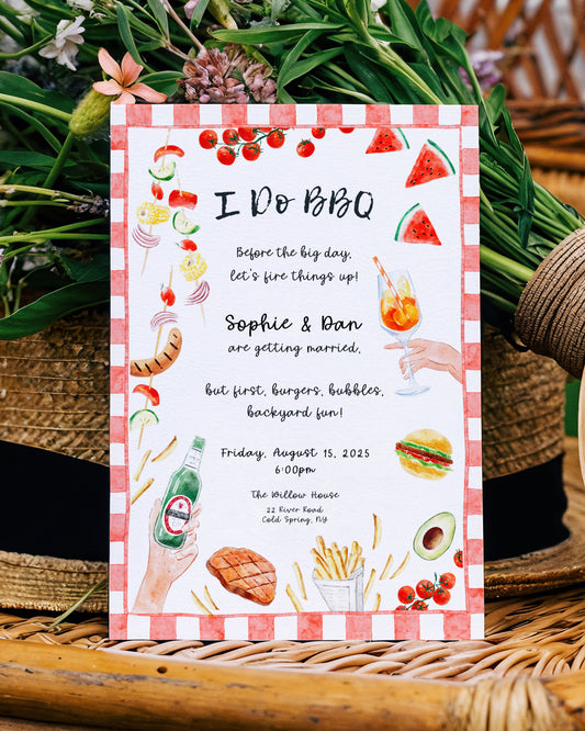 Invitation barbecue modifiable | Invitation anniversaire barbecue | Modèle Canva modifiable