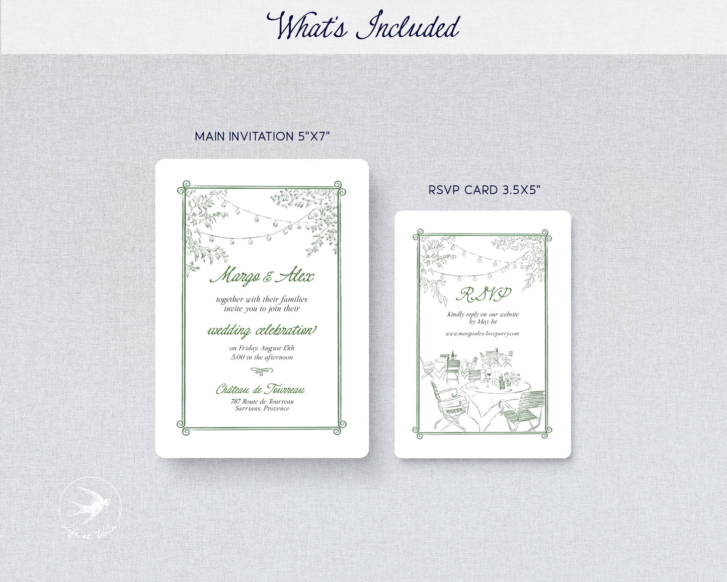 Romantic Garden | Wedding Invitation Suite | Editable Canva Template