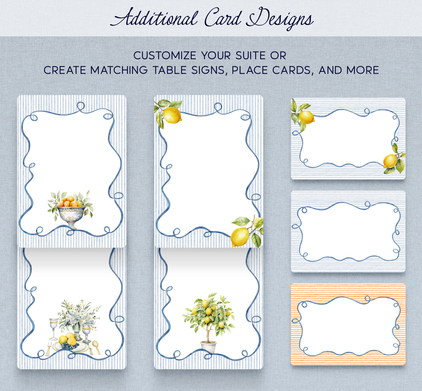 Amalfi Whimsical Wedding Invitation Suite | Editable Canva Template