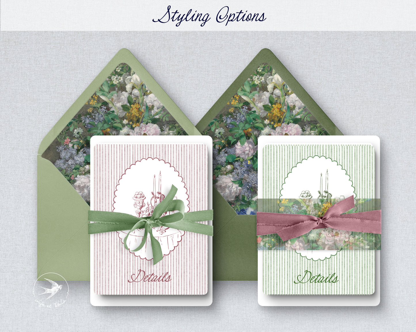 Romantic Garden | Wedding Invitation Suite | Editable Canva Template