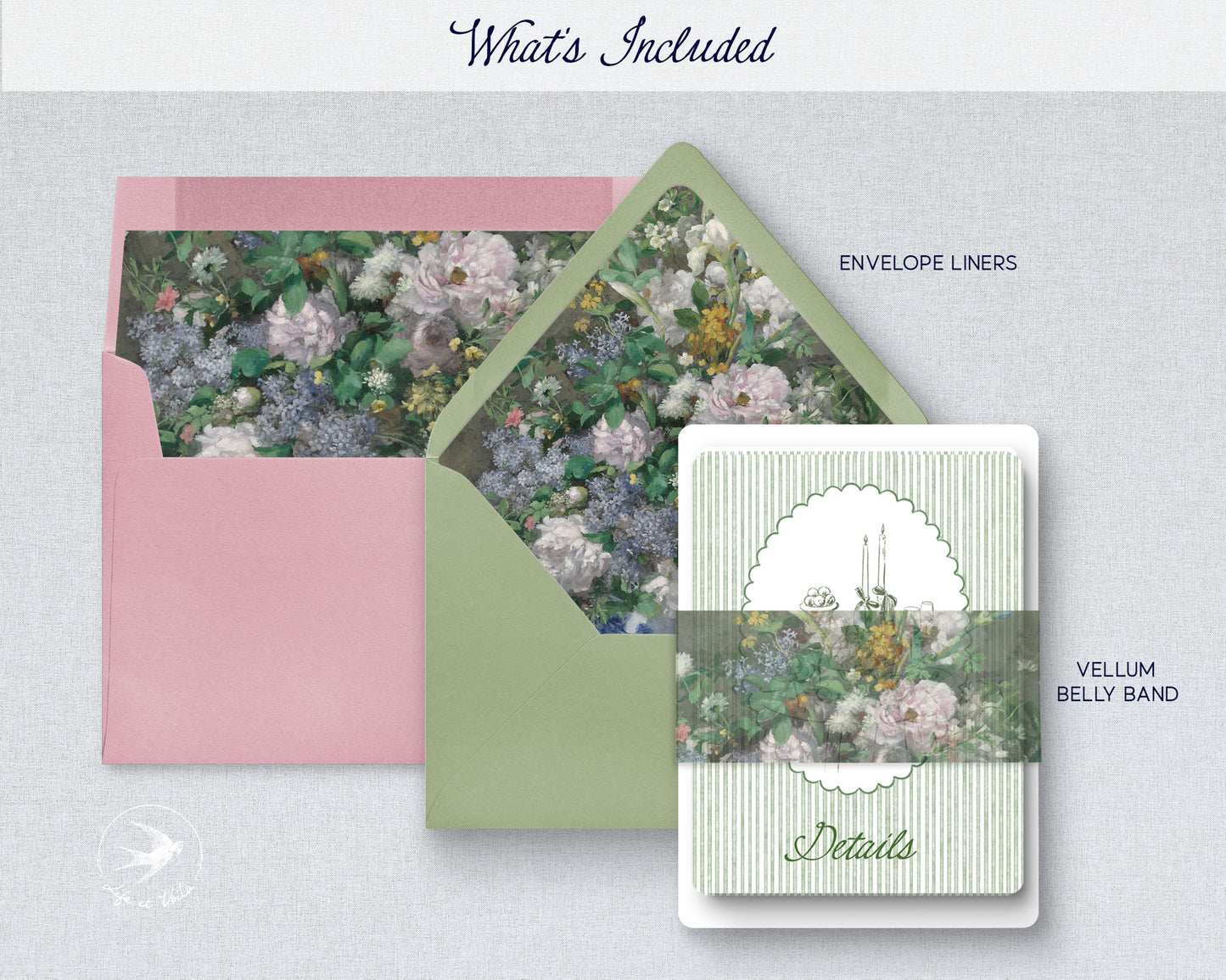 Romantic Garden | Wedding Invitation Suite | Editable Canva Template