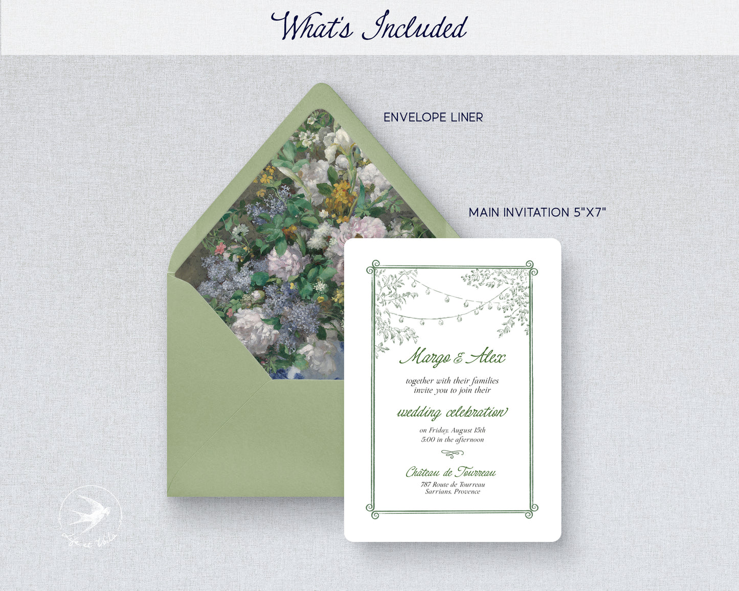 Elegant Garden | Wedding Invitation Suite | Editable Canva Template