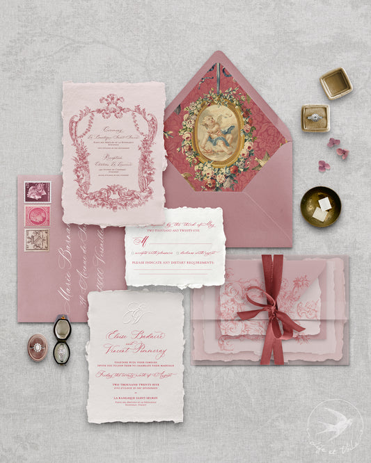 Romance Baroque suite d'invitations