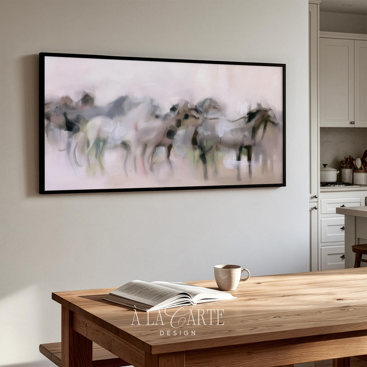 Hazy horse assemblage digital art for TV — contemplative Frame TV download with soft painterly aesthetic
