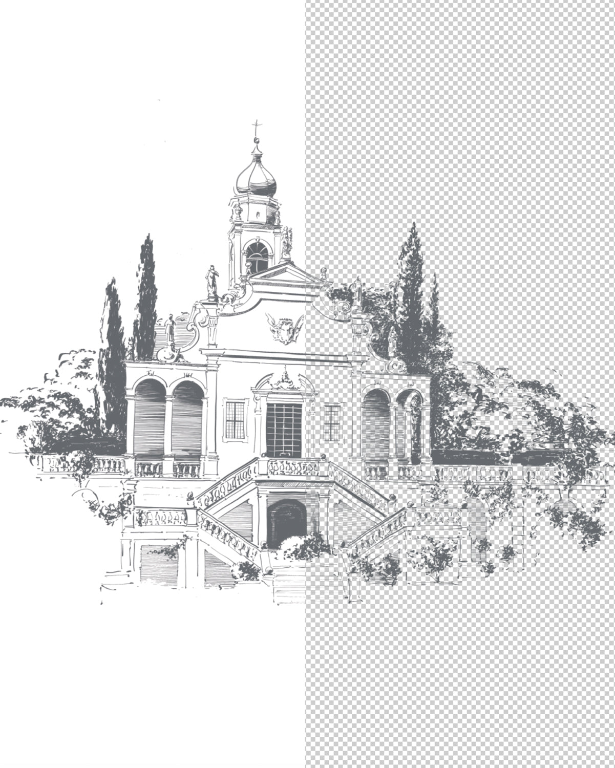 Save-the-Date sur mesure avec illustration du lieu