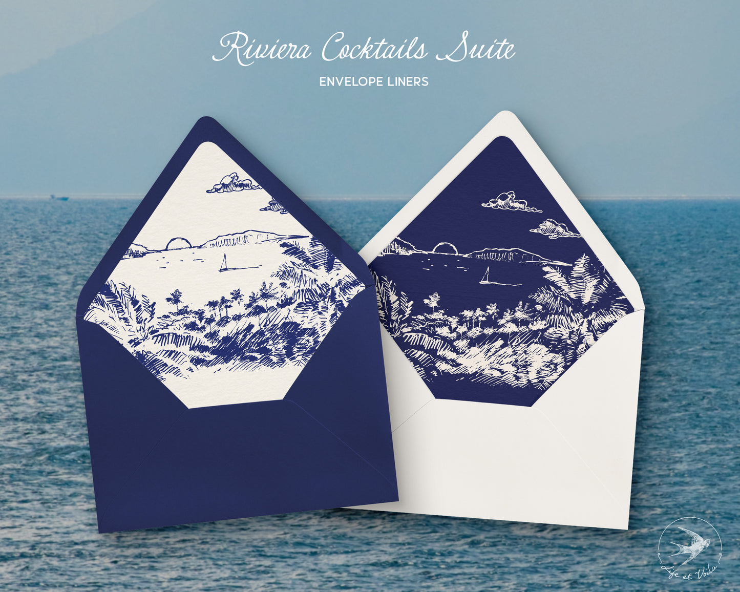 Cocktails Riviera | Invitations de mariage originales | Modèle Canva modifiable