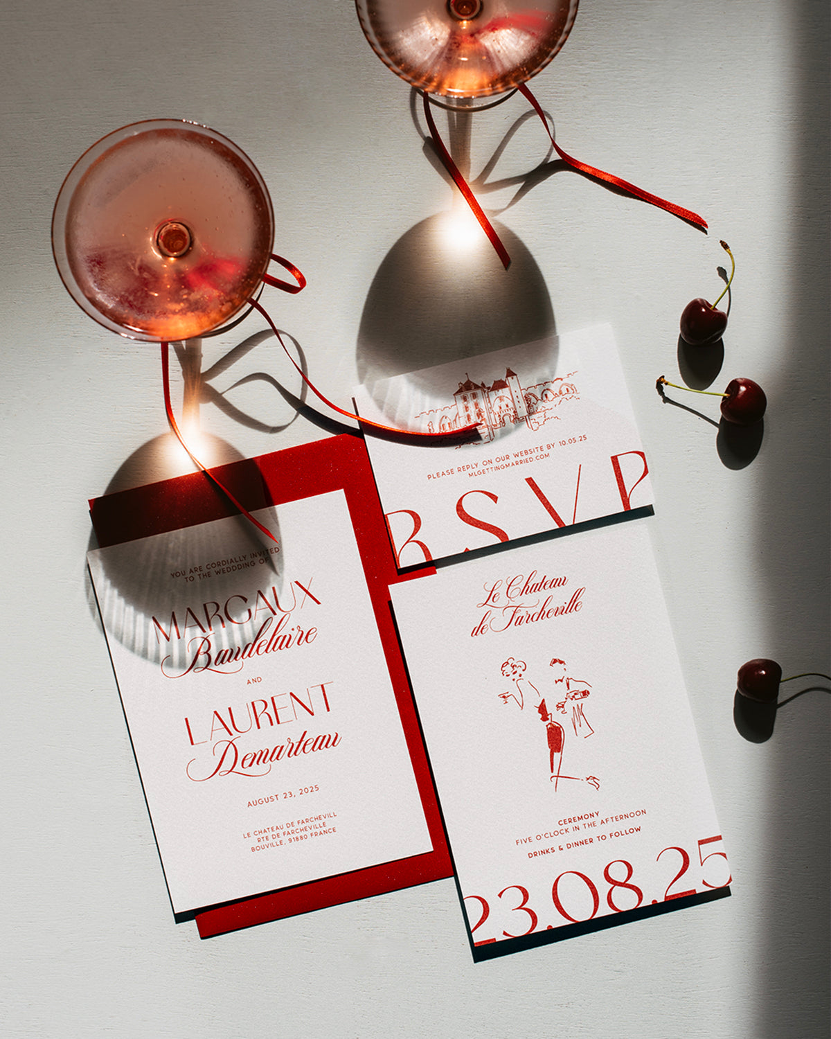 Rouge Modern Invitation Suite
