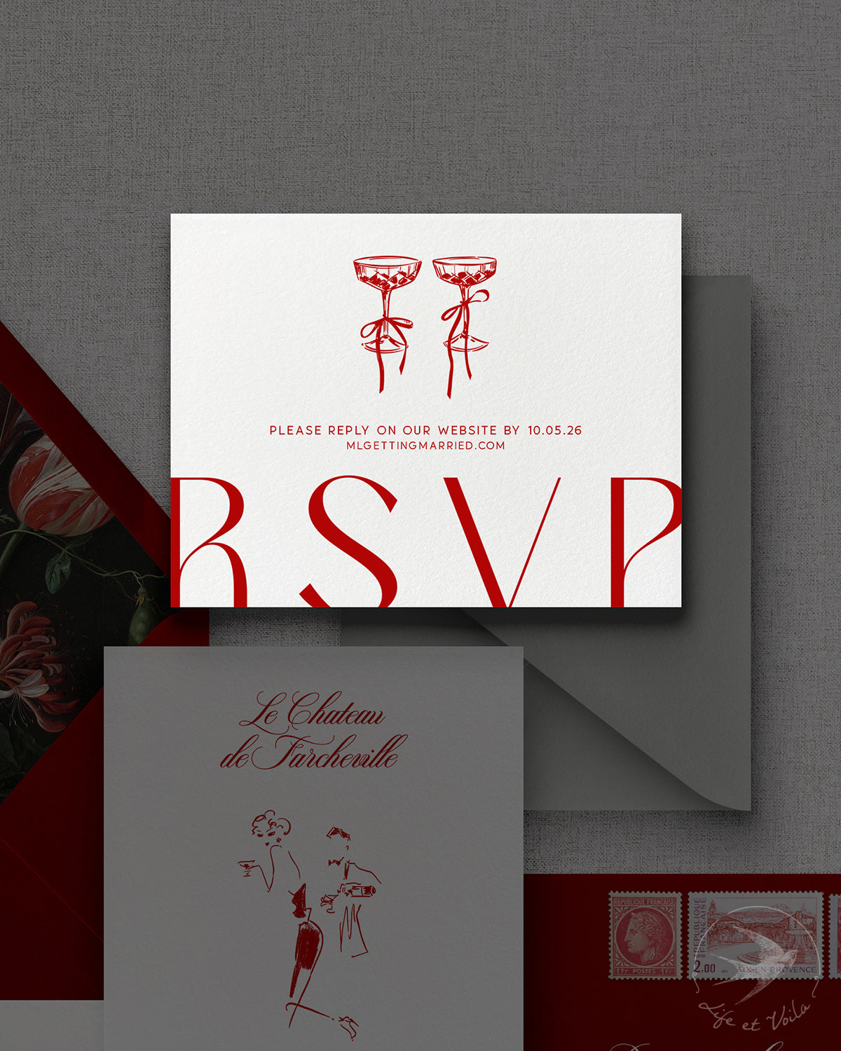 Rouge Modern Invitation Suite
