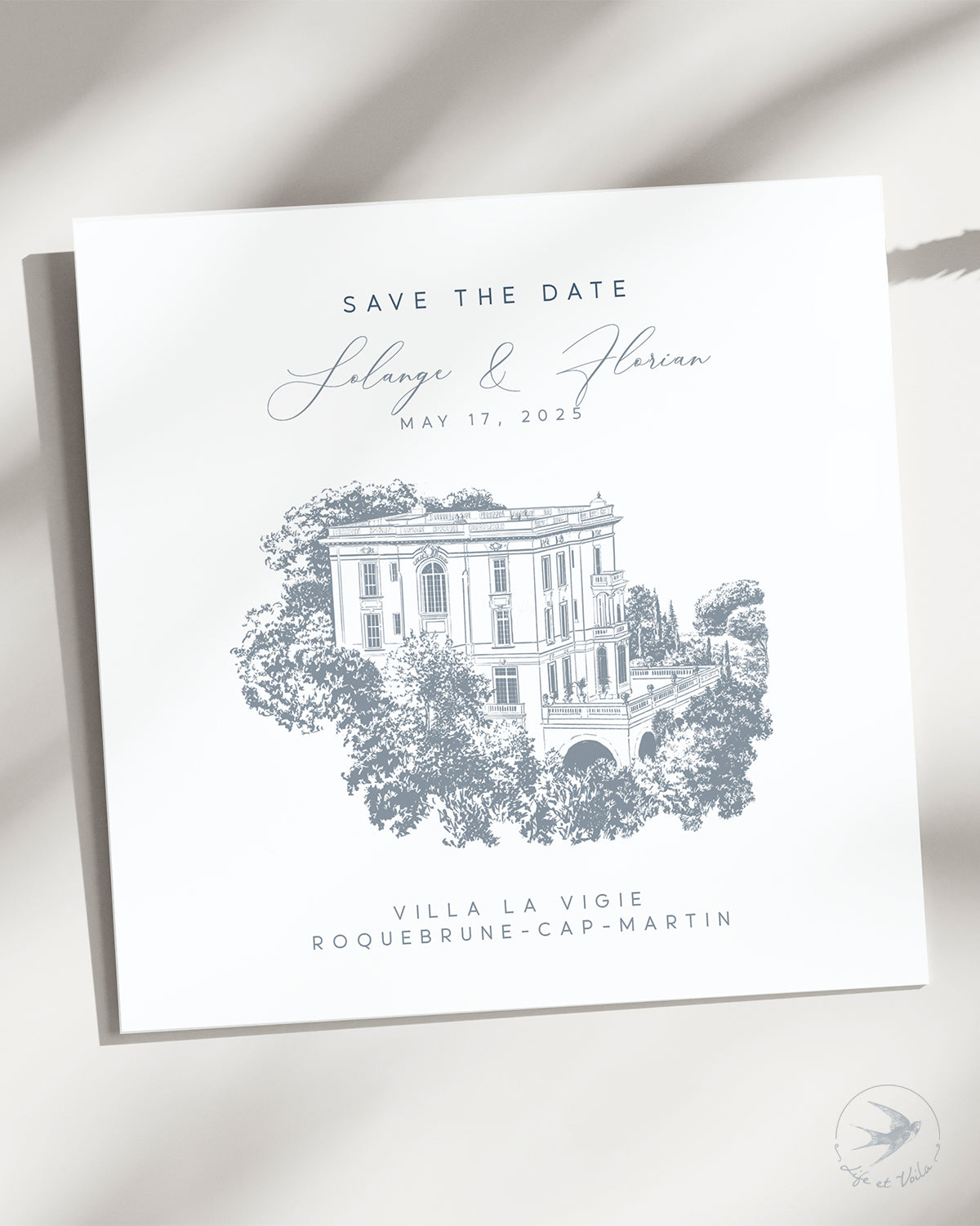 Bespoke Save-the-Date Card with Venue Drawing