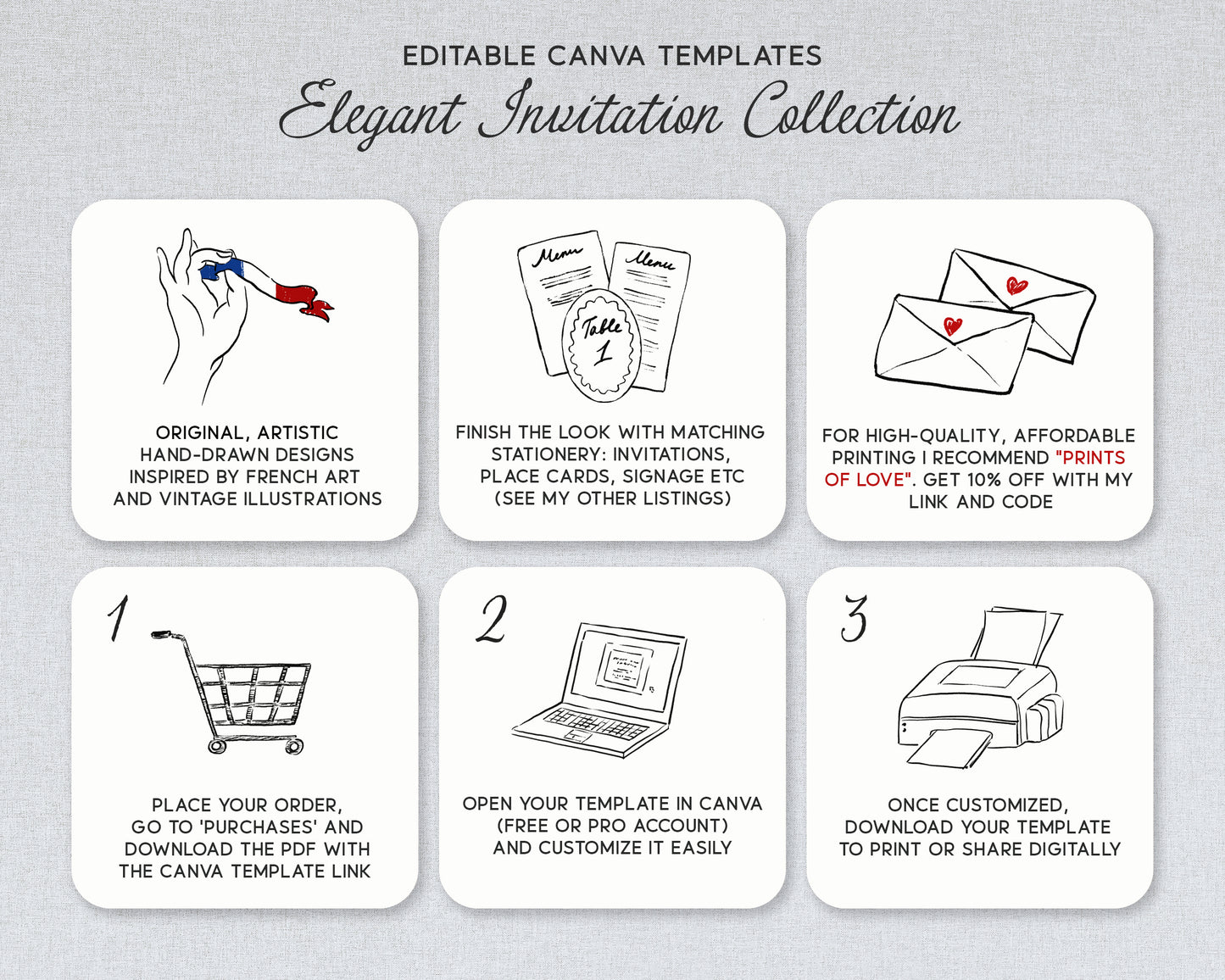 Elegant Garden | Wedding Invitation Suite | Editable Canva Template