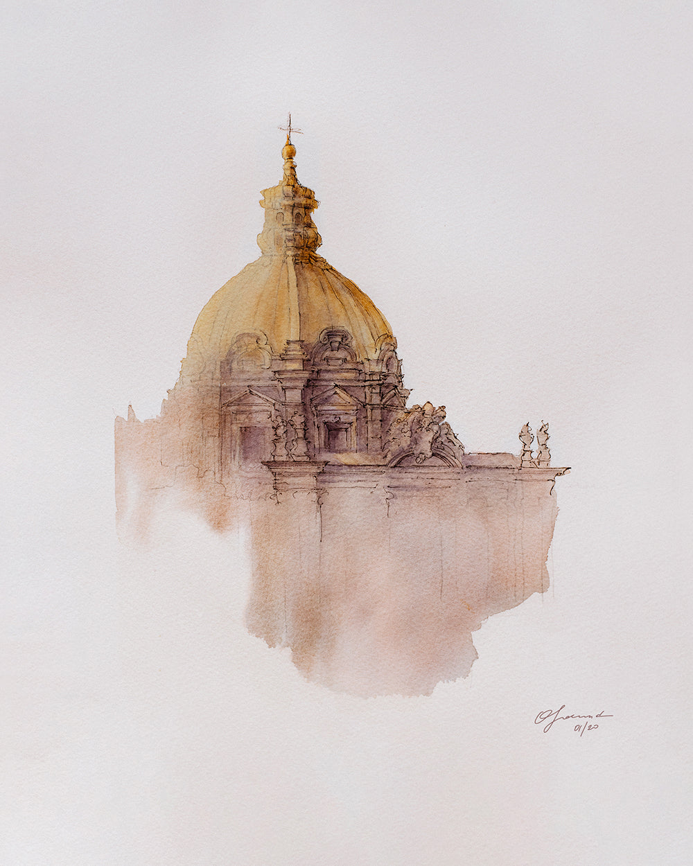 La Chiesa dei Santi Luca e Martina a Roma Stampa artistica Edizione limitata