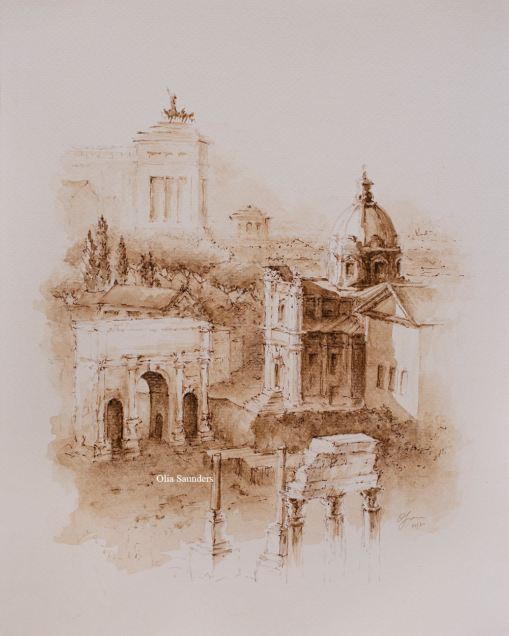 Veduta del Foro di Roma Stampa artistica