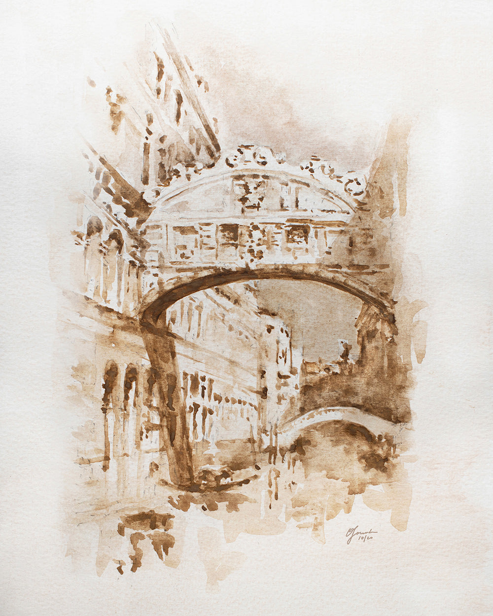 Impression d'art du Pont des Soupirs à Venise