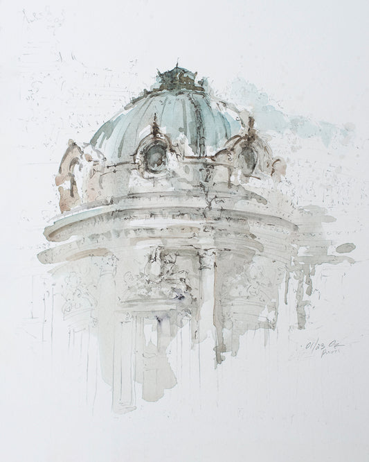 Aquarelle originale de l'Opéra Garnier