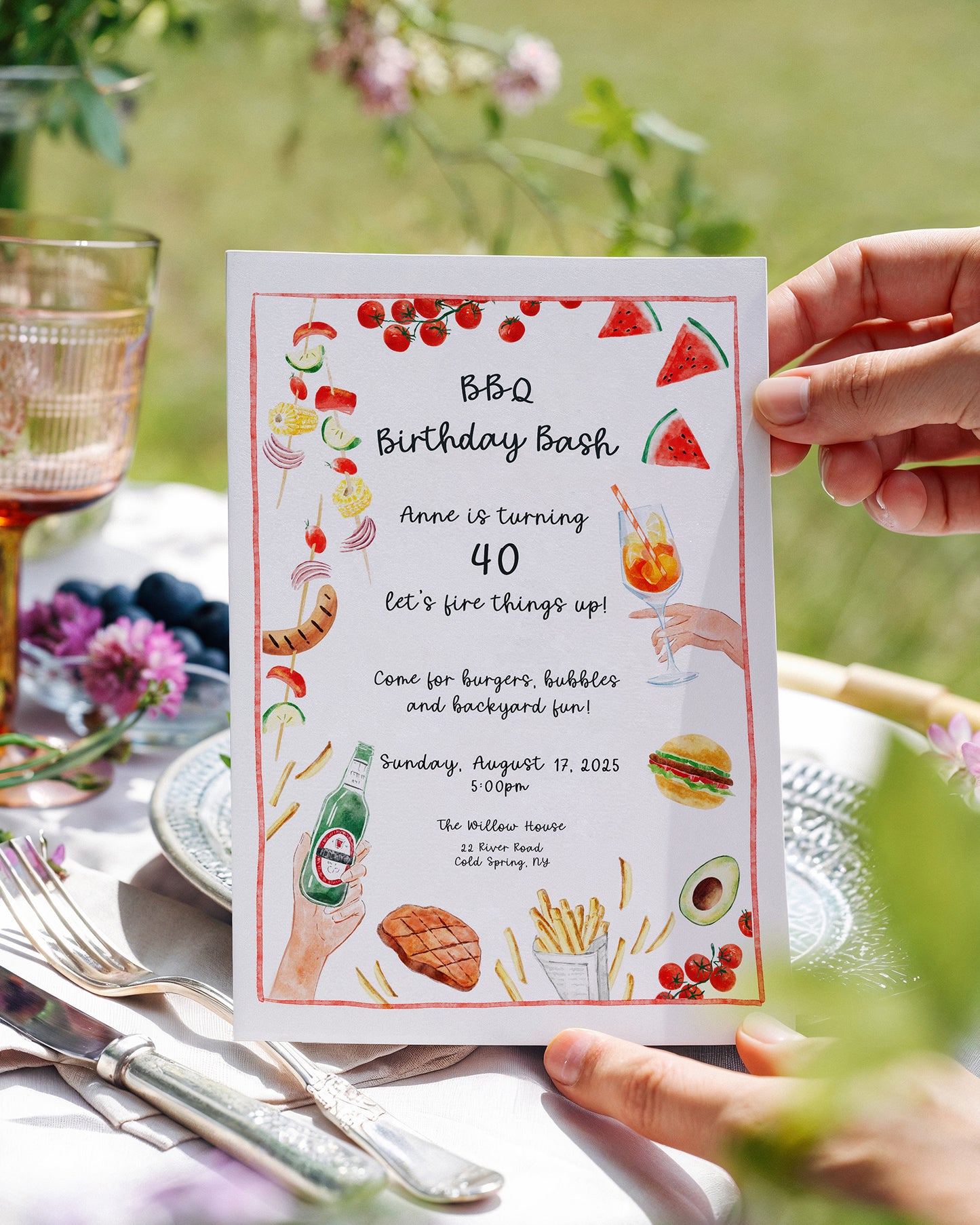 Invito "I Do BBQ" | Invito di Compleanno BBQ | Modello Canva Modificabile