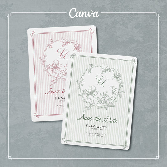 Save the Date Floral Élégant Modèle Canva Modifiable