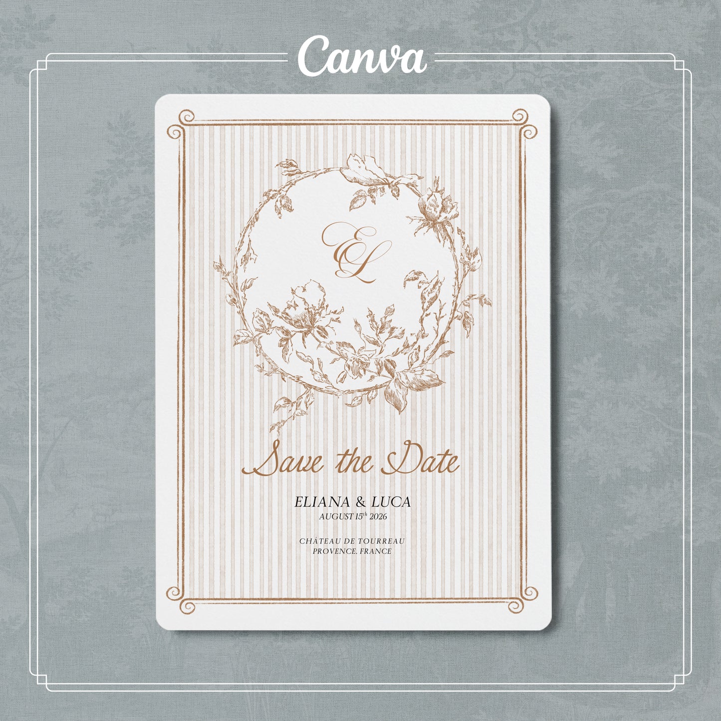 Save the Date Floreale Elegante Modello Canva Modificabile