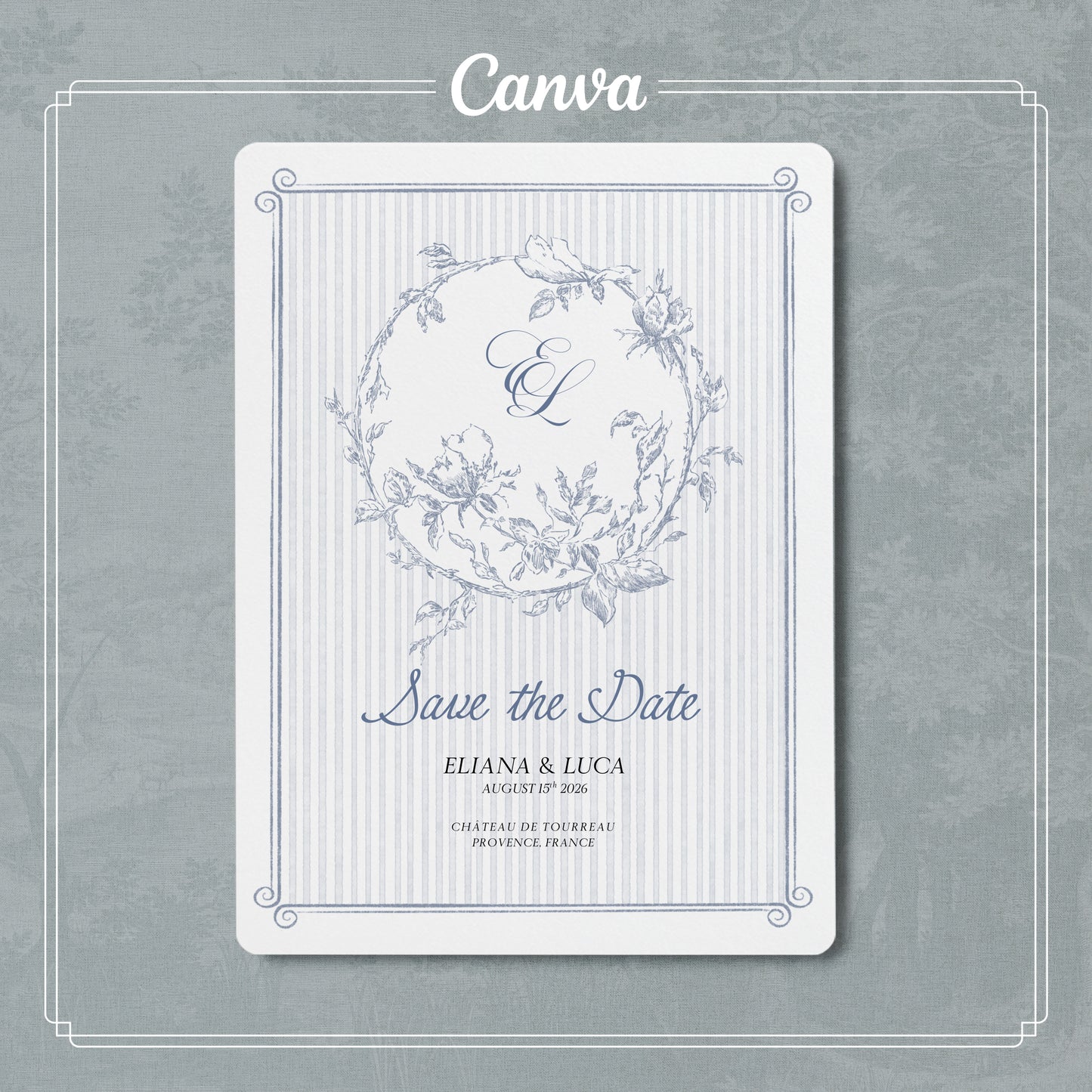 Save the Date Floreale Elegante Modello Canva Modificabile