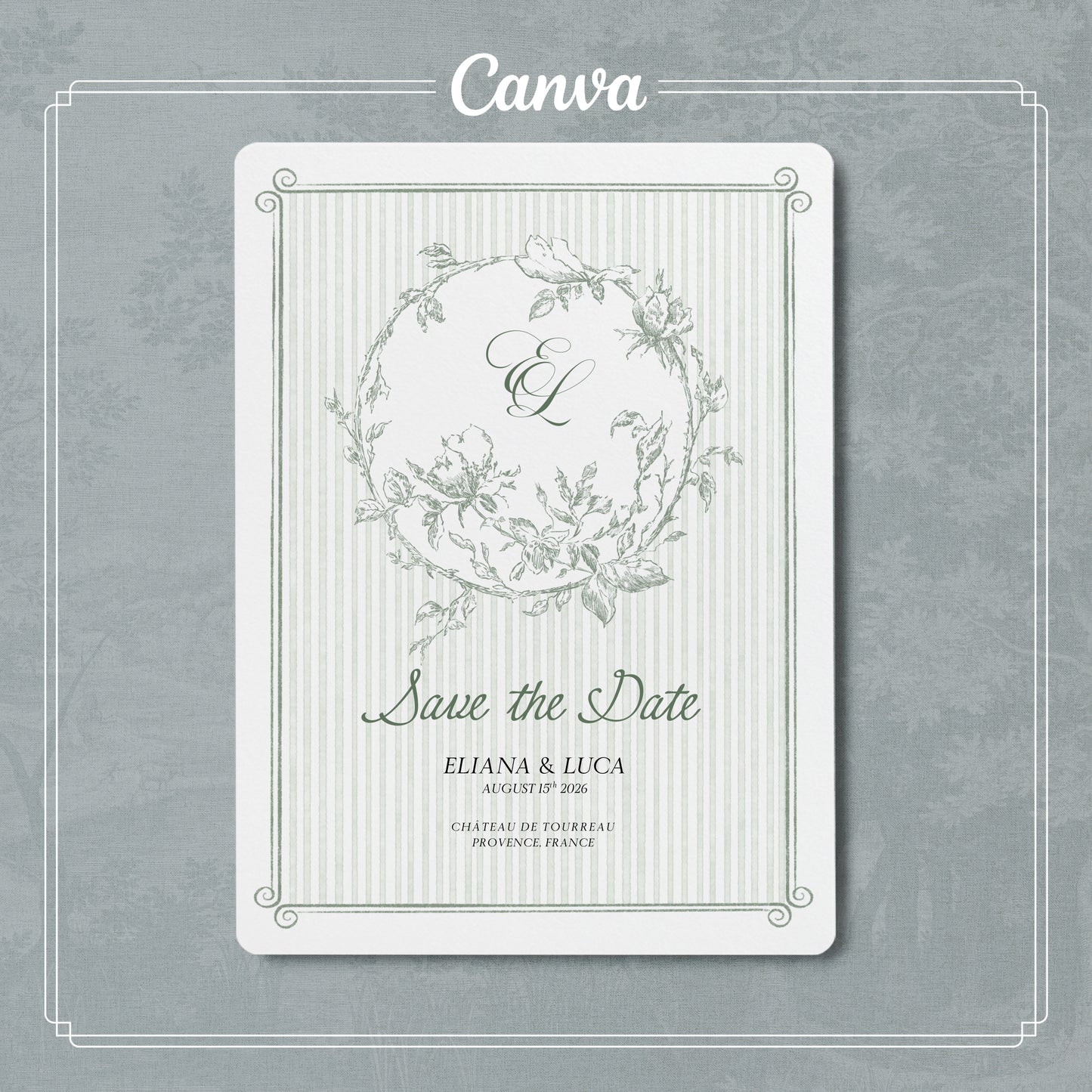 Save the Date Floreale Elegante Modello Canva Modificabile