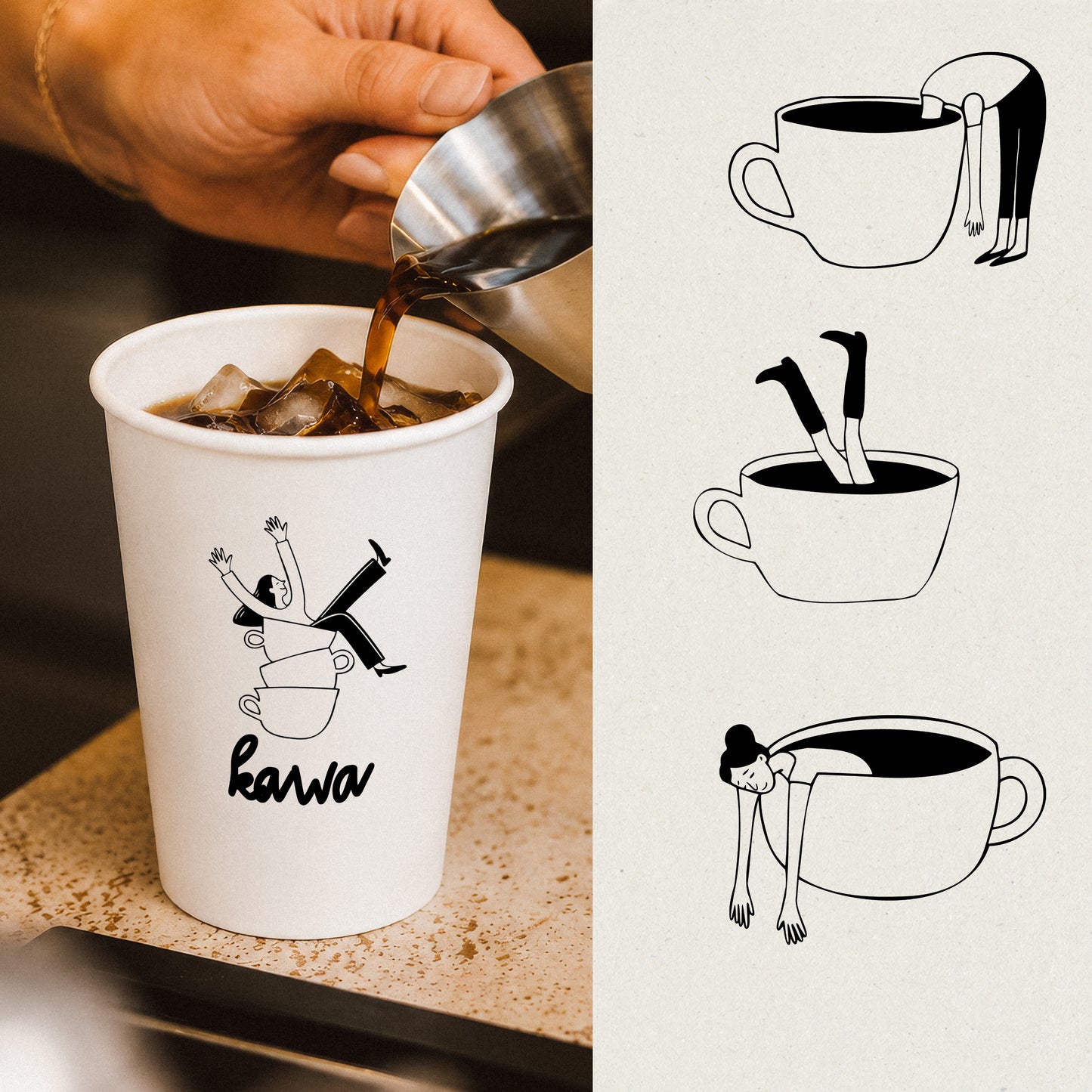 Coffeemania | Illustrations d'amateurs de café décalés | Pack de cliparts