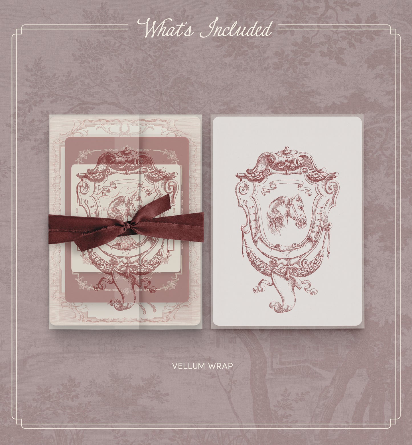 Equestrian Wedding Invitation Suite | Editable Canva Template