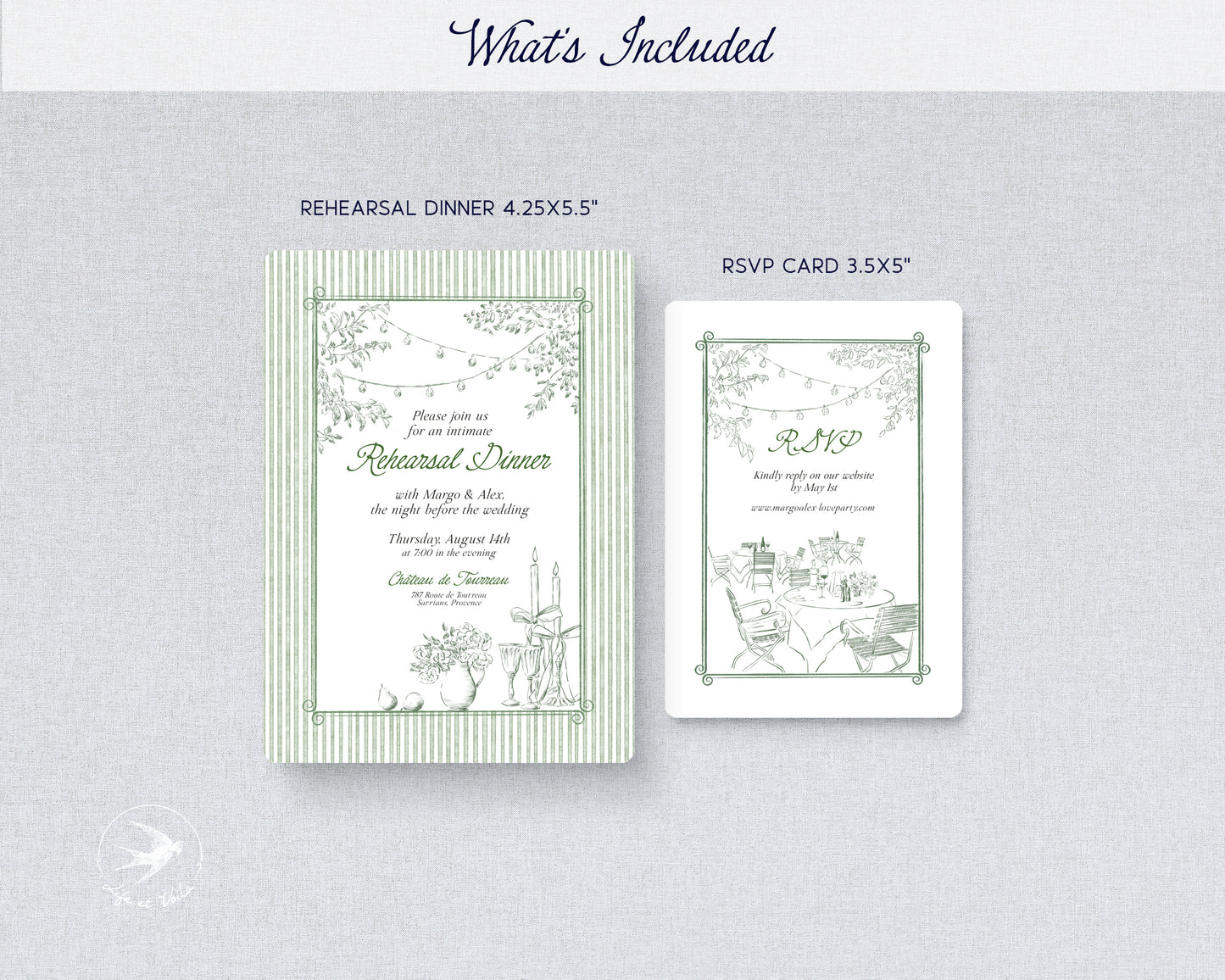 Elegant Garden | Wedding Invitation Suite | Editable Canva Template