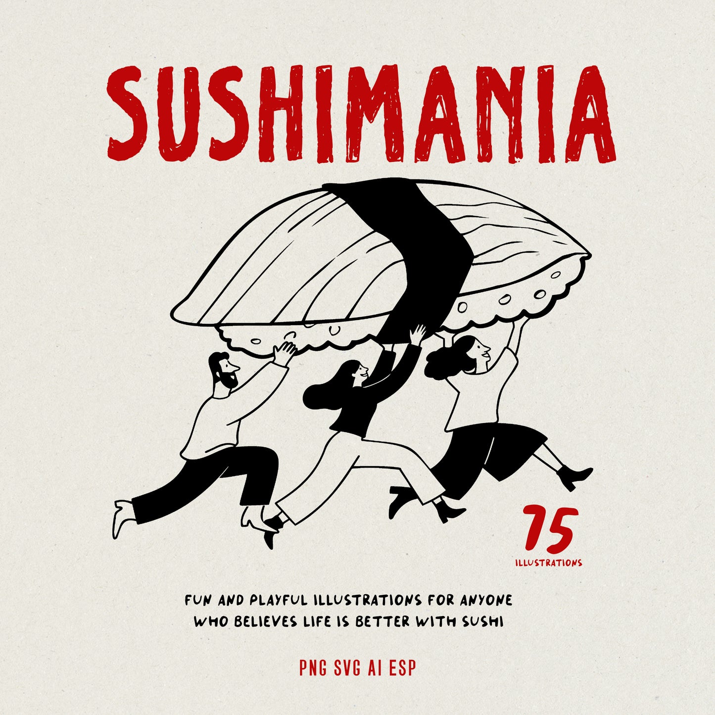 Sushimania | Playful Sushi Clipart Pack