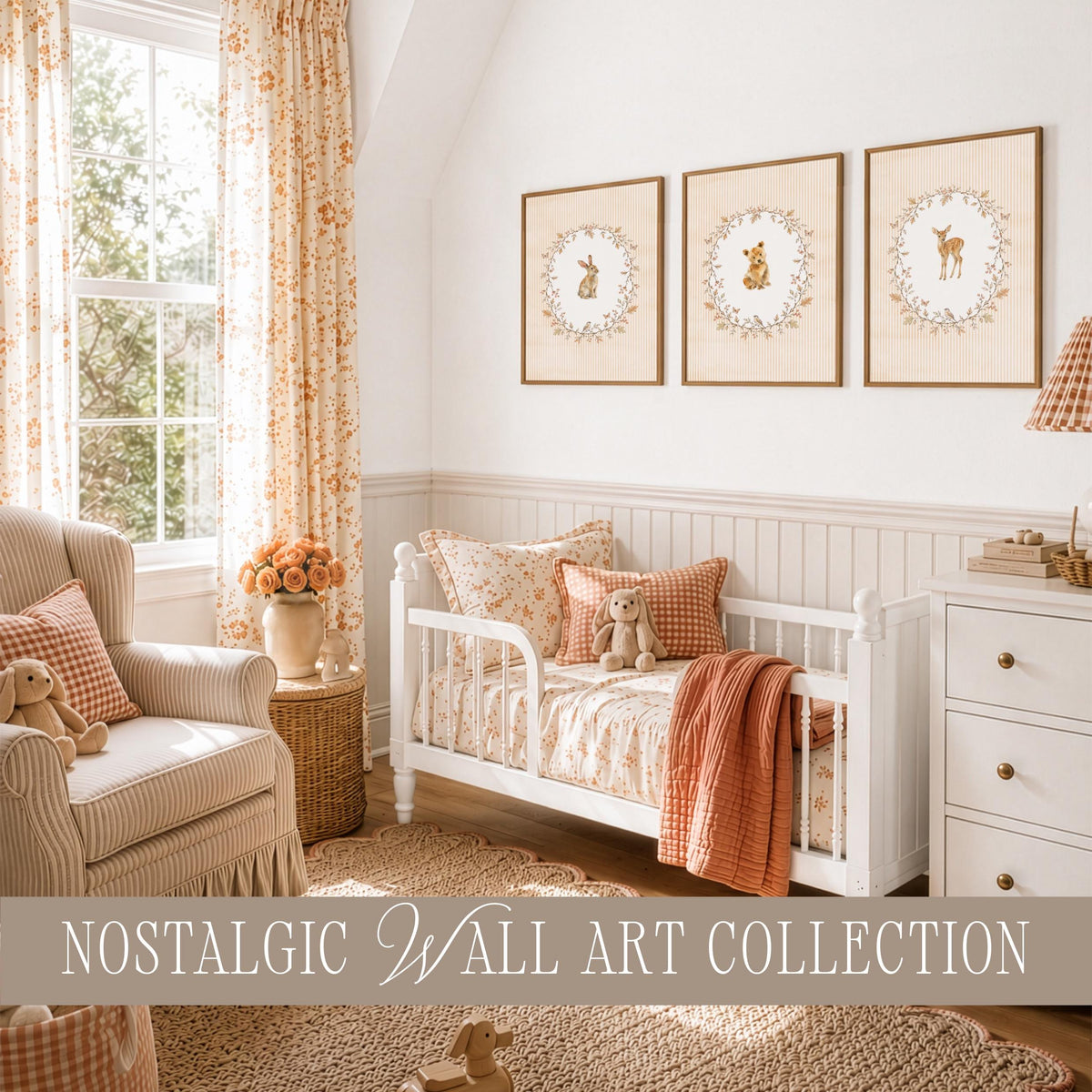 Woodland Nursery Wall Art Set of 15, Vintage Fall Cottagecore, Autumn Baby Room Decor, Watercolor Animal Prints Bundle B1a