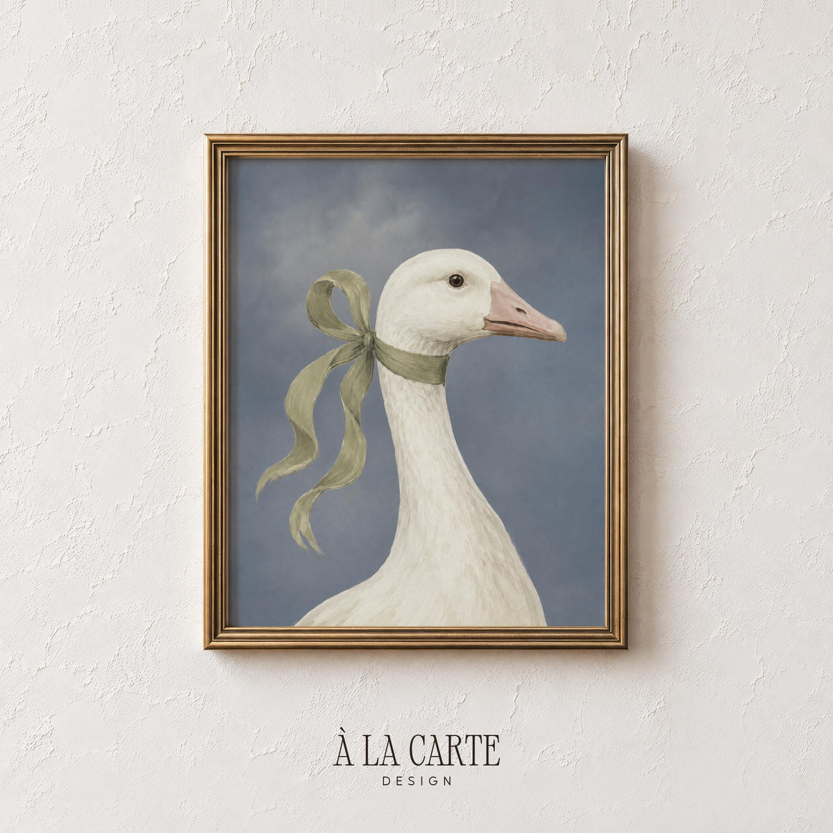 Elegant waterfowl painting wall art for bedroom — soft cottagecore aesthetic with vintage brushwork and neutral tones