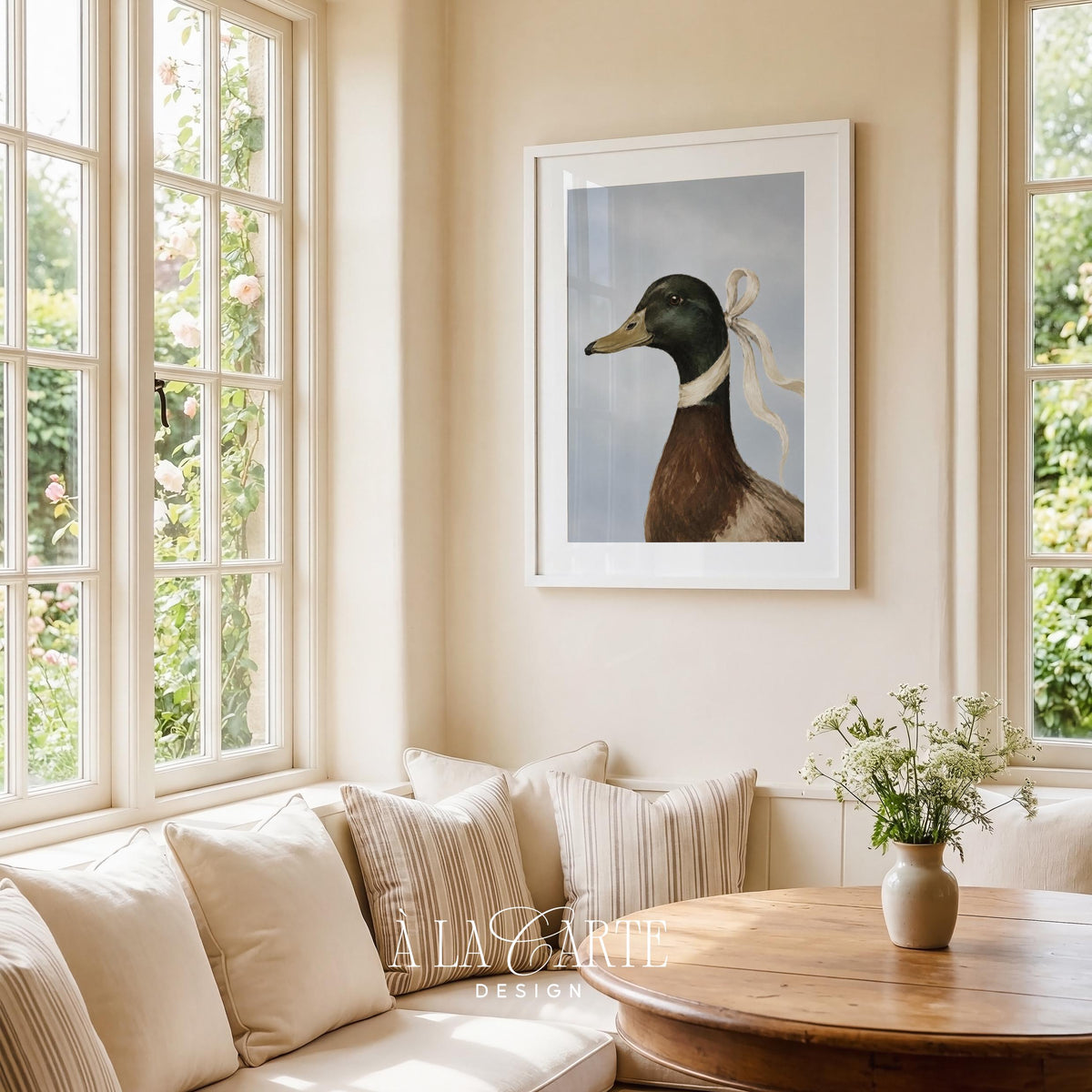 Preppy waterfowl picture instant download — muted sky palette with refined, sophisticated styling