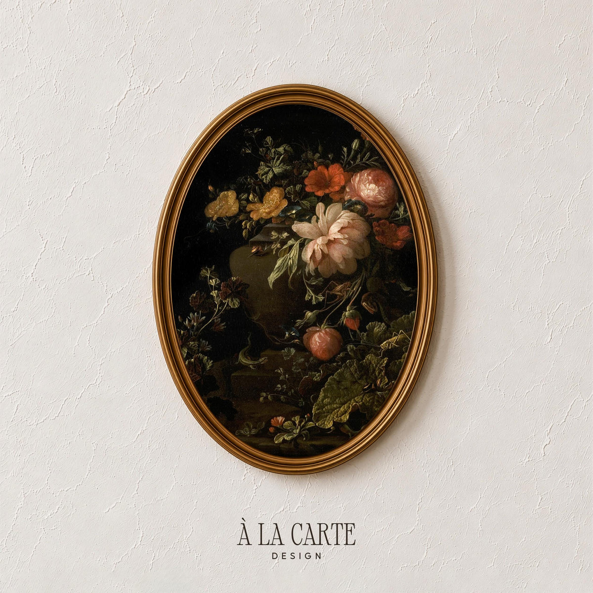 Moody Floral Still Life, Dark Flower Painting, Cottagecore Botanical Wall Art, Dark Aesthetic Printable V19