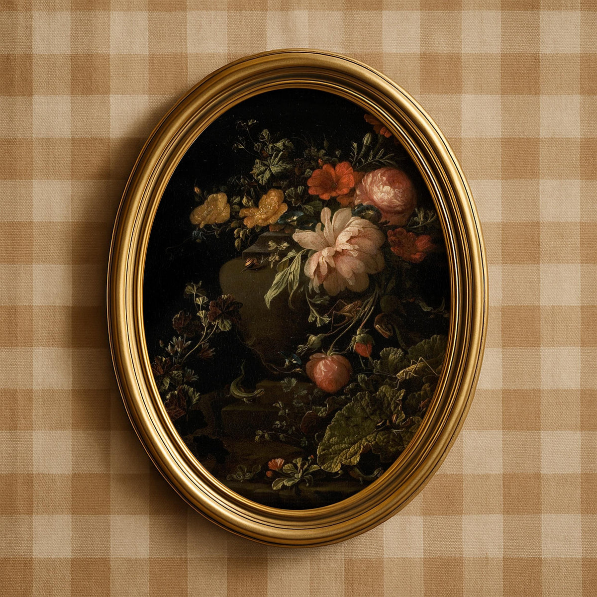 Moody Floral Still Life, Dark Flower Painting, Cottagecore Botanical Wall Art, Dark Aesthetic Printable V19