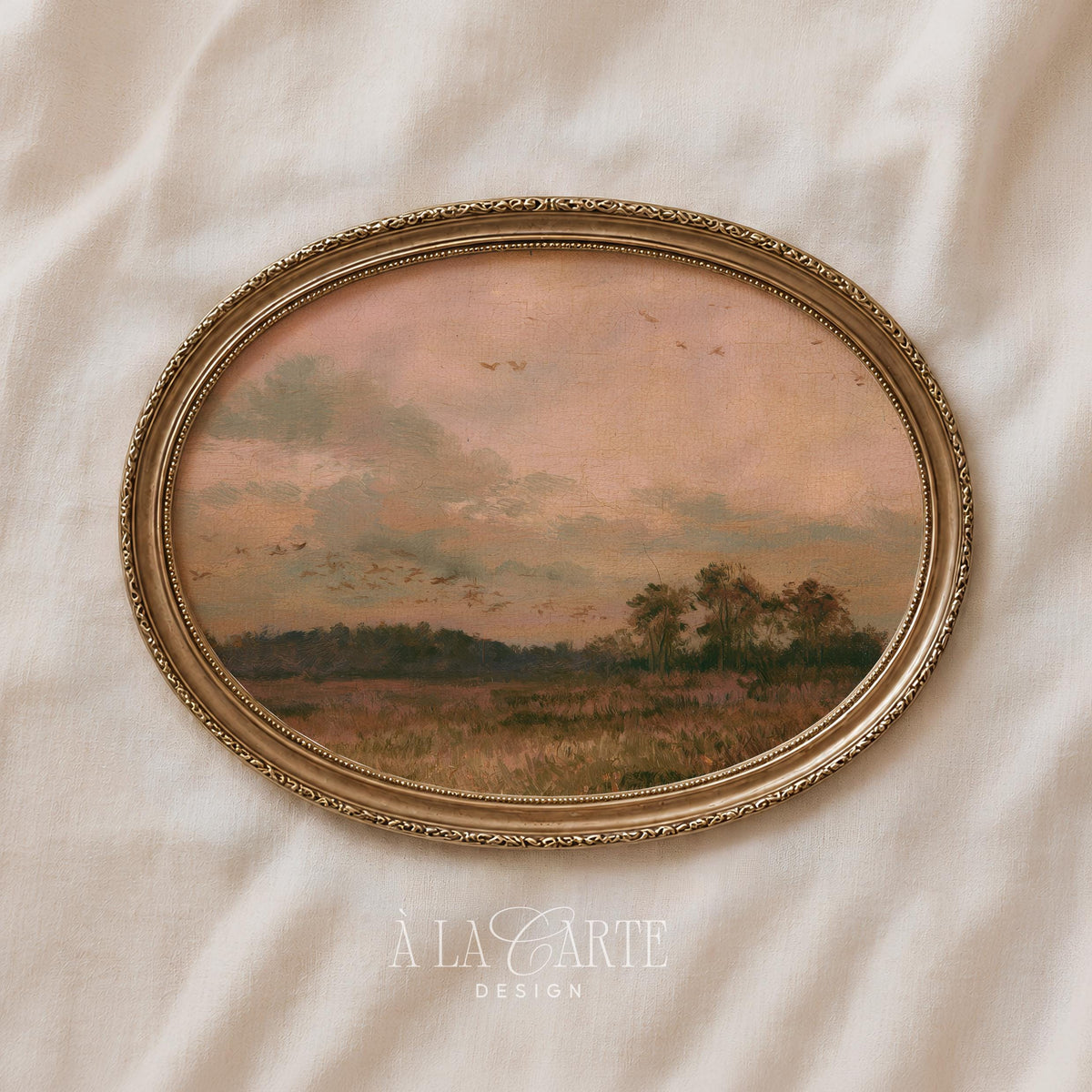 Cozy fall scenery picture — quiet countryside vista with soft clouds and warm neutral colors