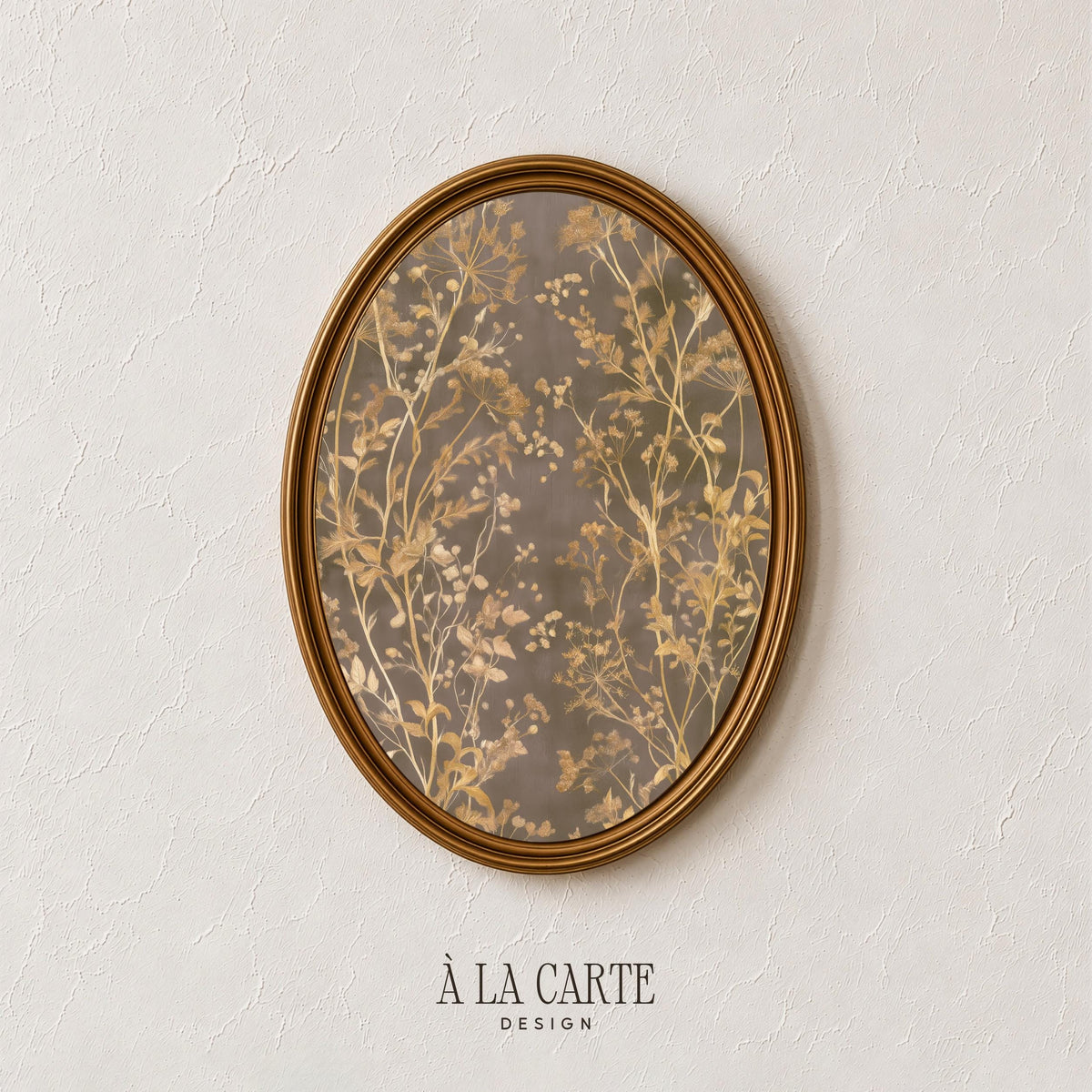 Vintage naturalistic illustration printable for traditional interiors — botanical heritage art with faded elegance