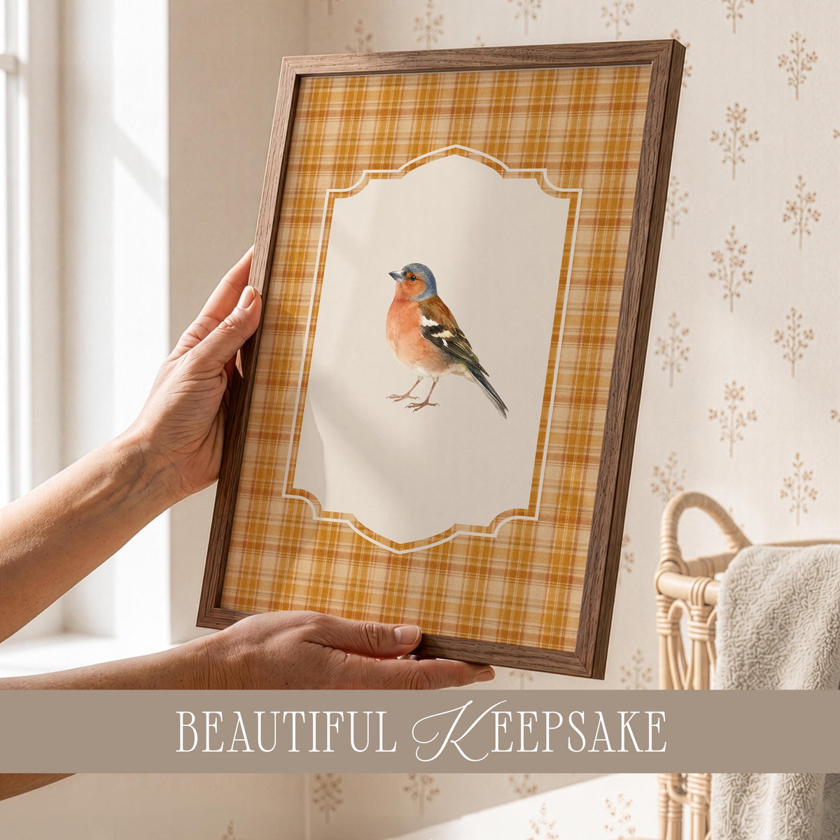 Vintage Fall Bird Wall Art Set of 15, Cottagecore Plaid Prints, Woodland Bird Illustrations Collection, French Country Decor Bundle B3