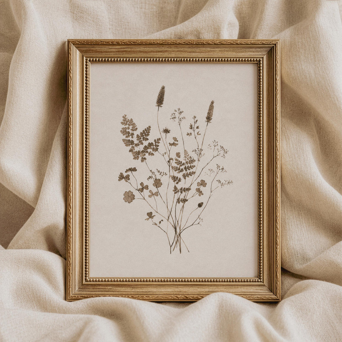 Minimal Botanical Wall Art, Sepia Plant Print, Antique Herbarium, Neutral Botanical Printable, Vintage Floral Art, Abstract Botanical