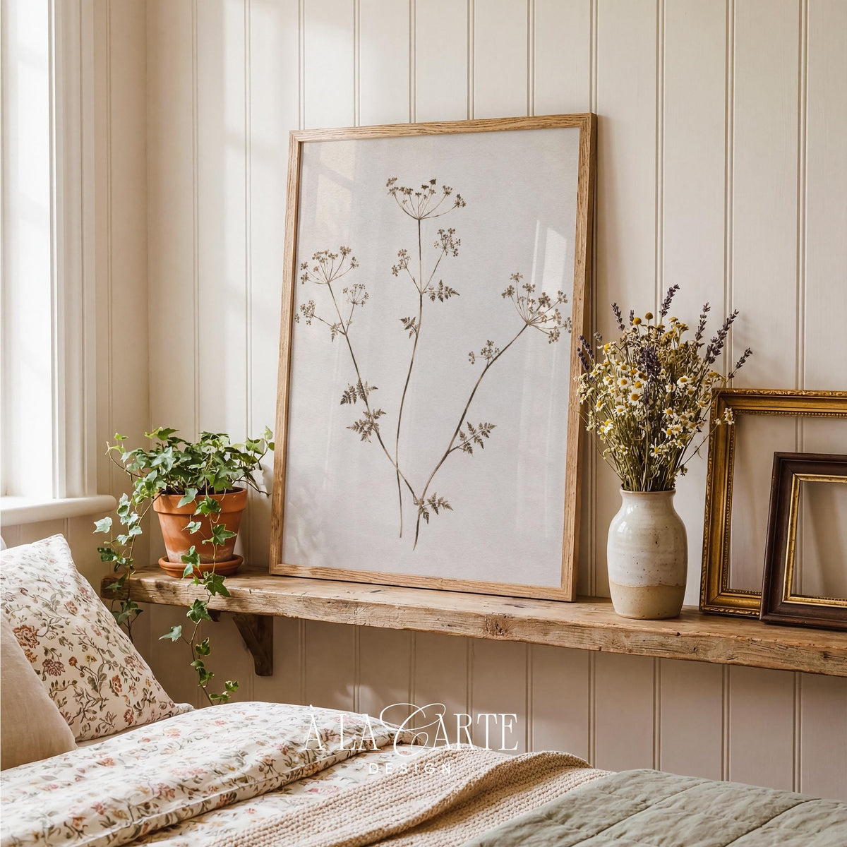 Minimal Botanical Wall Art, Sepia Plant Print, Antique Herbarium, Neutral Wildflower Printable, Vintage Floral Art, Abstract Botanical V131