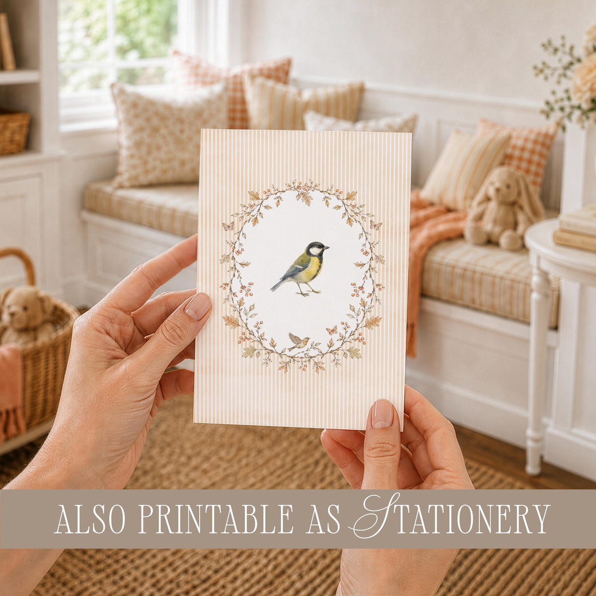 Vintage Fall Bird Wall Art Set of 4, Autumn Cottagecore Gallery Wall, Crest Bird Prints Bundle, French Country Wall Decor Collection B6