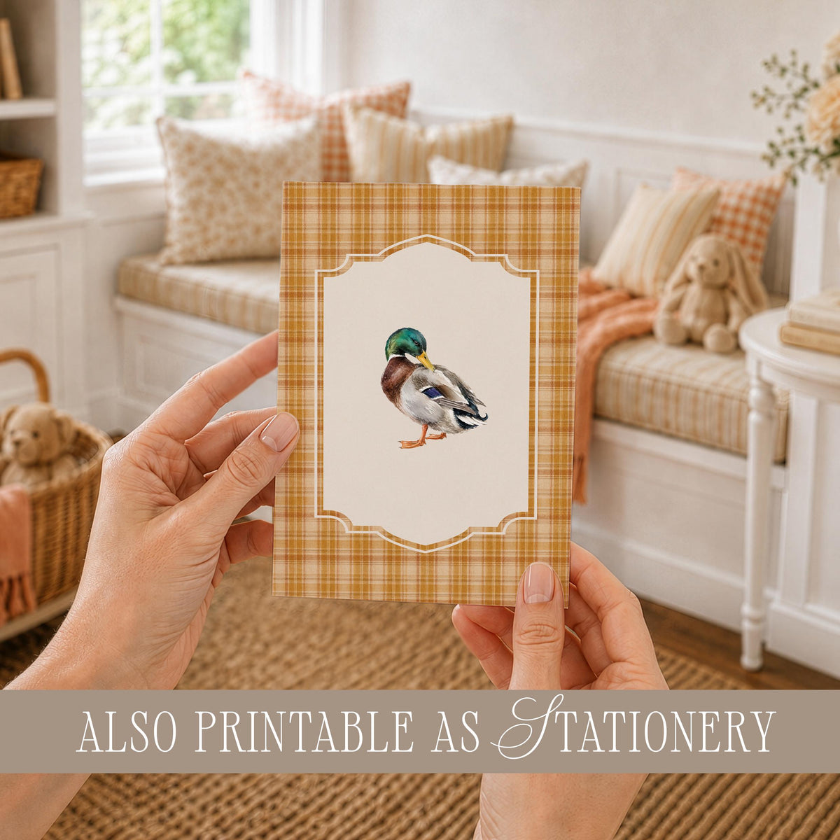 Autumn duck painting collection wall decor for lodge spaces — mallard bundle with classic naturalist illustration style