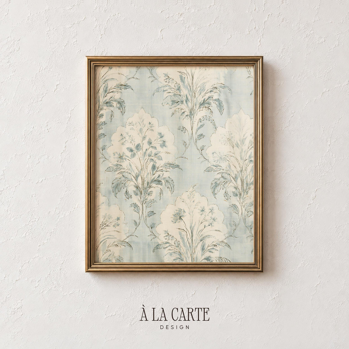 French country floral printable art displaying sketch-like leaves and romantic aged elegance