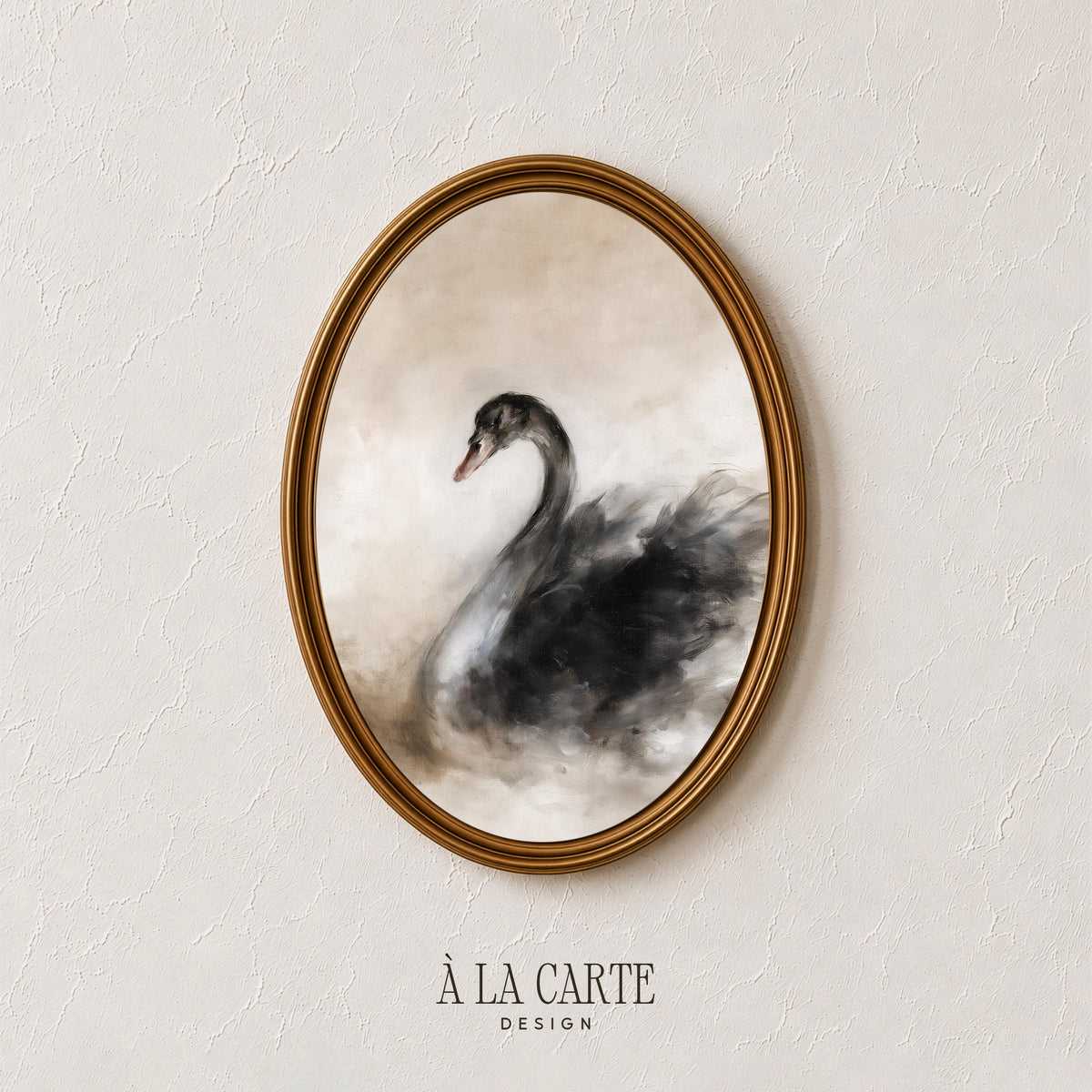 Dark academia bird printable for study or reading space — atmospheric composition with soft blending