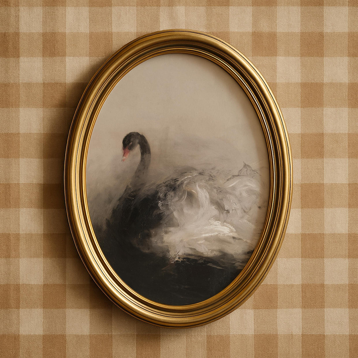 Ethereal bird digital art for entryway — delicate feathered composition in muted grays with rippling abstract backdrop