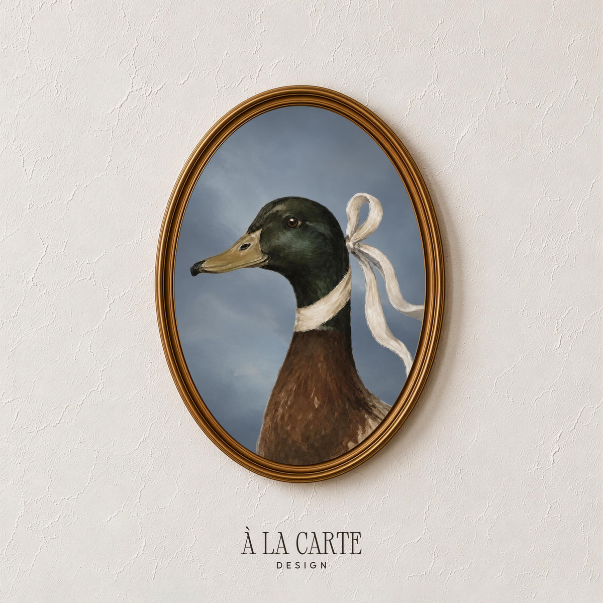 Classical waterfowl picture print for bedroom — moodily painted with soft brushwork and moody atmosphere
