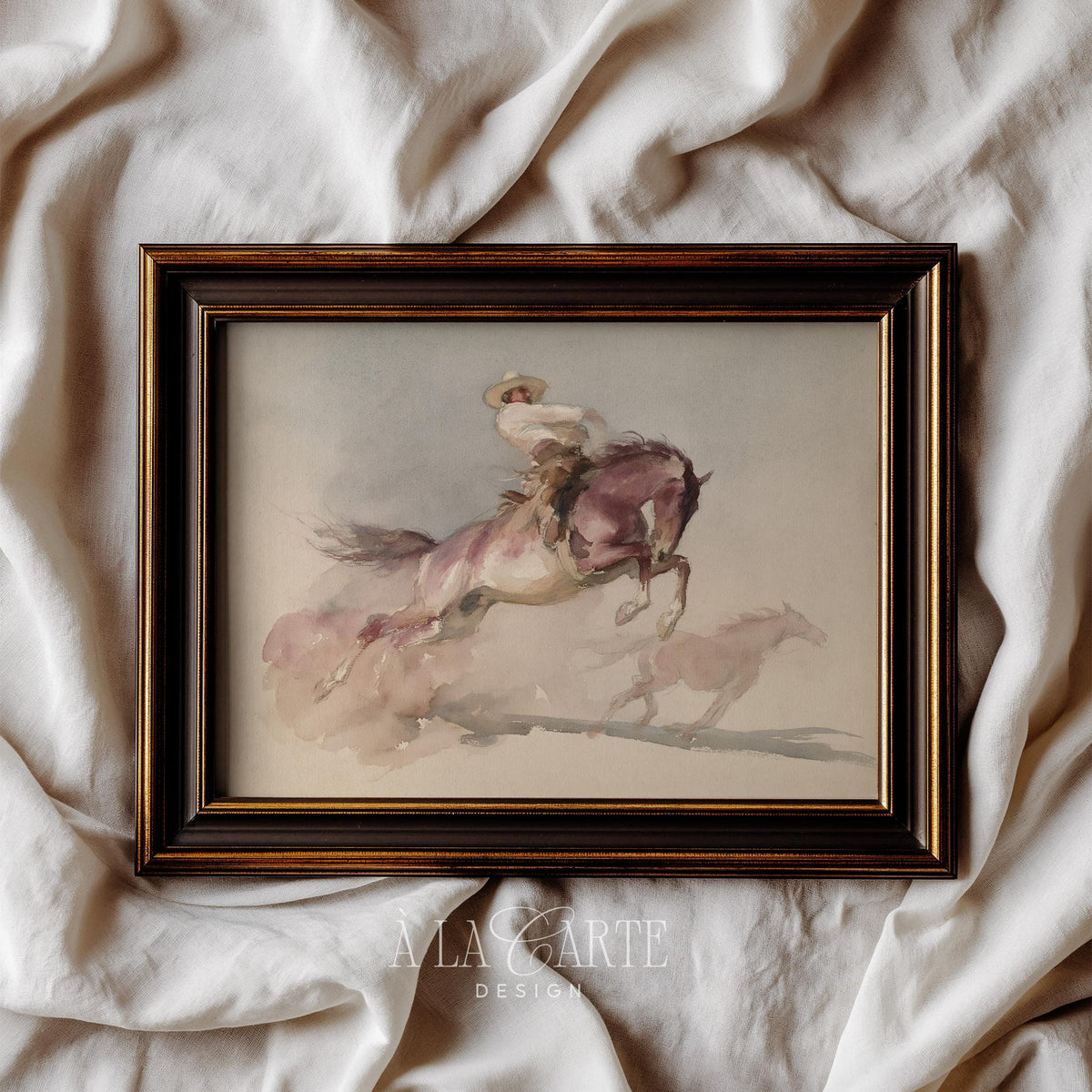 Ranch life wall art instant download — loose brushwork western scene with untamed desert aesthetic