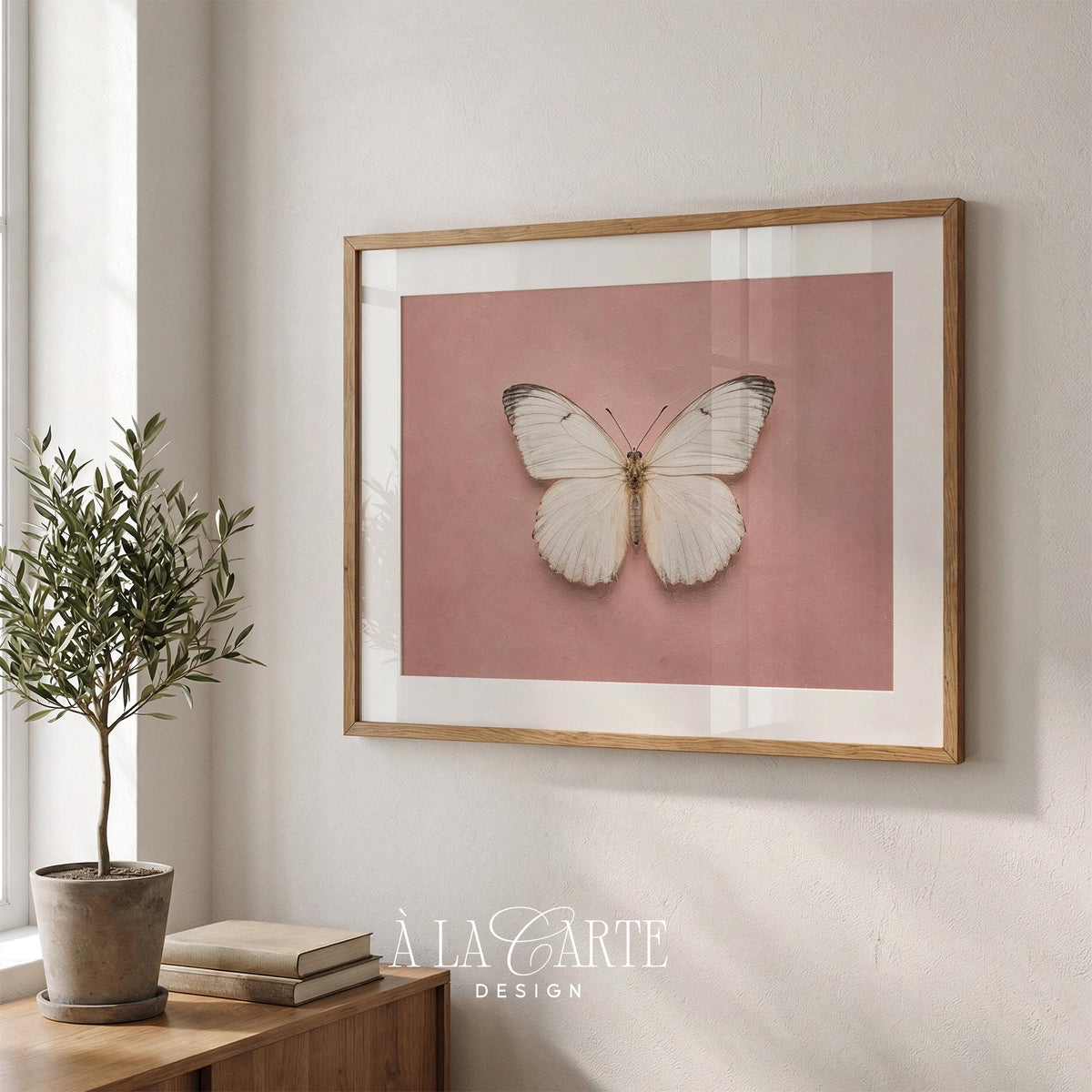 Winged insect wall art printable for nursery — soft romantic aesthetic with naturalist detail