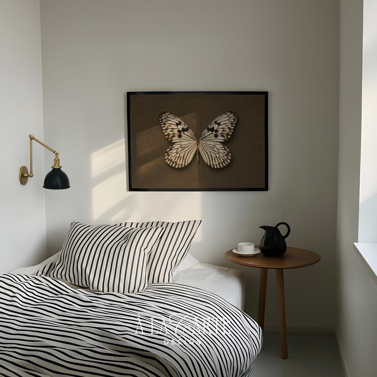 Cottage core butterfly artwork printable — vintage naturalist aesthetic with earthy brown tones