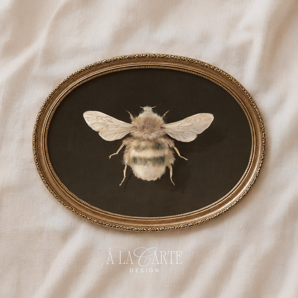 Antique insect picture instant download — vintage naturalist bee study with rich brushwork and cottagecore aesthetic