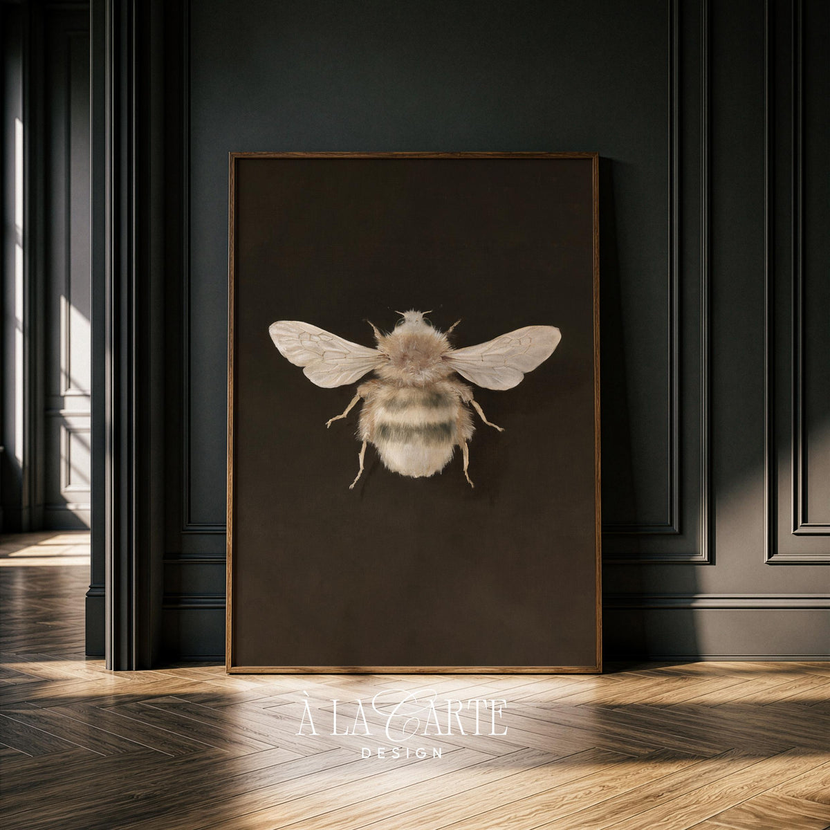 Bumblebee digital print for gallery wall — rustic curiosity cabinet-inspired naturalist aesthetic