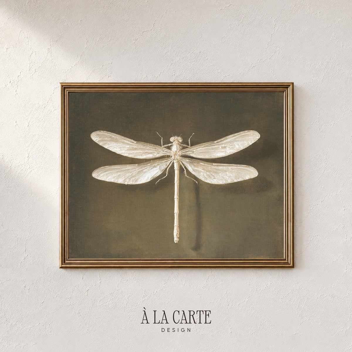 Vintage Dragonfly Wall Art, Vintage Insect Printable, Entomology Decor, White Dragonfly, Moody Cottagecore Print, Dark Academia Decor H1236